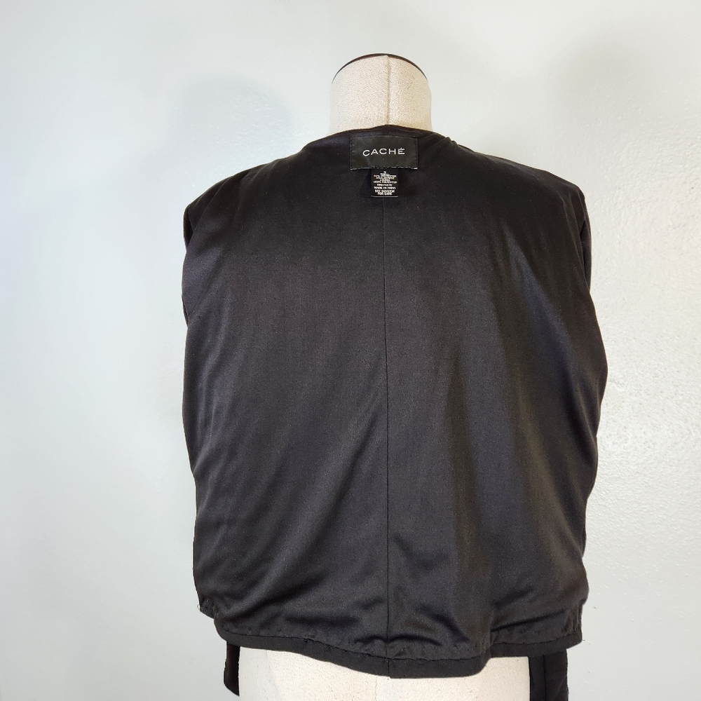 CACHE Embellished Sequin & Beads Evening Dress Black Jacket Medium - Picture 13 of 16